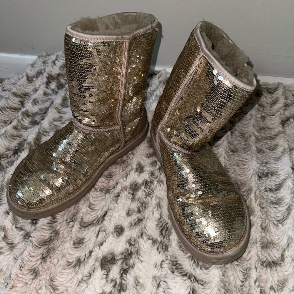 Silver Sequin Uggs - image 1